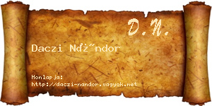 Daczi Nándor névjegykártya